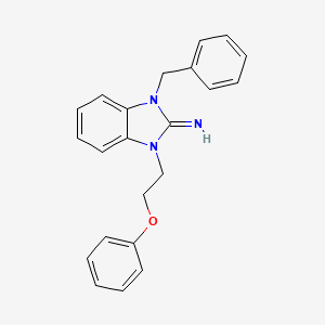 molecular formula C22H21N3O B11611836 1-benzyl-3-(2-phenoxyethyl)-1,3-dihydro-2H-benzimidazol-2-imine 