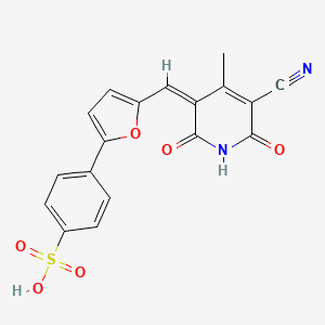 4-{5-[(Z)-(5-cyano-4-methyl-2,6-dioxo-1,6-dihydropyridin-3(2H)-ylidene)methyl]furan-2-yl}benzenesulfonic acid