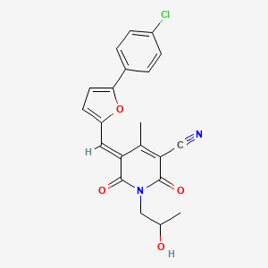 (5E)-5-{[5-(4-chlorophenyl)furan-2-yl]methylidene}-1-(2-hydroxypropyl)-4-methyl-2,6-dioxo-1,2,5,6-tetrahydropyridine-3-carbonitrile