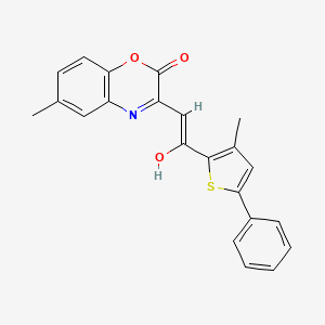 (3E)-6-methyl-3-[2-(3-methyl-5-phenylthiophen-2-yl)-2-oxoethylidene]-3,4-dihydro-2H-1,4-benzoxazin-2-one