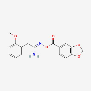 molecular formula C17H16N2O5 B11611885 (1Z)-N'-[(1,3-benzodioxol-5-ylcarbonyl)oxy]-2-(2-methoxyphenyl)ethanimidamide 