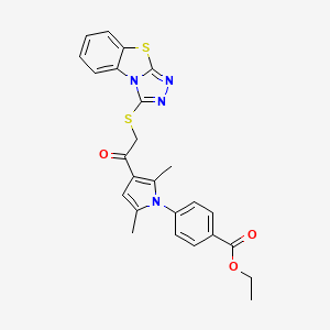 ethyl 4-{2,5-dimethyl-3-[([1,2,4]triazolo[3,4-b][1,3]benzothiazol-3-ylsulfanyl)acetyl]-1H-pyrrol-1-yl}benzoate