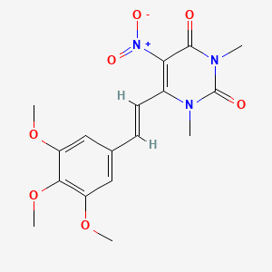 1,3-dimethyl-5-nitro-6-[(E)-2-(3,4,5-trimethoxyphenyl)ethenyl]pyrimidine-2,4(1H,3H)-dione