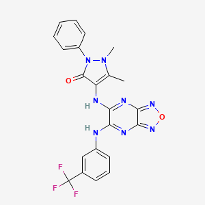 1,5-dimethyl-2-phenyl-4-[(6-{[3-(trifluoromethyl)phenyl]amino}[1,2,5]oxadiazolo[3,4-b]pyrazin-5-yl)amino]-1,2-dihydro-3H-pyrazol-3-one