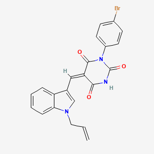 (5E)-1-(4-bromophenyl)-5-{[1-(prop-2-en-1-yl)-1H-indol-3-yl]methylidene}pyrimidine-2,4,6(1H,3H,5H)-trione