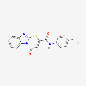 molecular formula C19H15N3O2S B11611920 N-(4-ethylphenyl)-4-oxo-4H-[1,3]thiazino[3,2-a]benzimidazole-2-carboxamide 