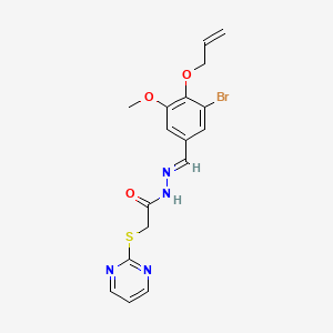 N'-[(E)-[3-Bromo-5-methoxy-4-(prop-2-EN-1-yloxy)phenyl]methylidene]-2-(pyrimidin-2-ylsulfanyl)acetohydrazide