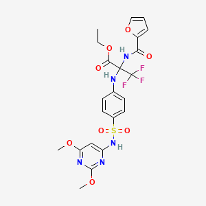 ethyl 2-({4-[(2,6-dimethoxypyrimidin-4-yl)sulfamoyl]phenyl}amino)-3,3,3-trifluoro-N-(furan-2-ylcarbonyl)alaninate