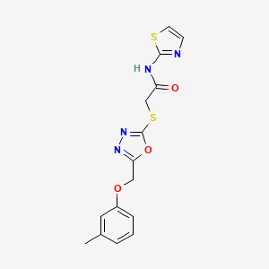 2-({5-[(3-methylphenoxy)methyl]-1,3,4-oxadiazol-2-yl}sulfanyl)-N-(1,3-thiazol-2-yl)acetamide