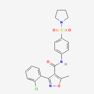 3-(2-chlorophenyl)-5-methyl-N-[4-(pyrrolidin-1-ylsulfonyl)phenyl]-1,2-oxazole-4-carboxamide