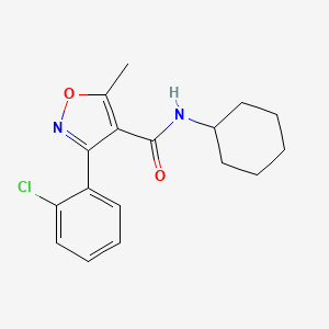 3-(2-chlorophenyl)-N-cyclohexyl-5-methyl-1,2-oxazole-4-carboxamide