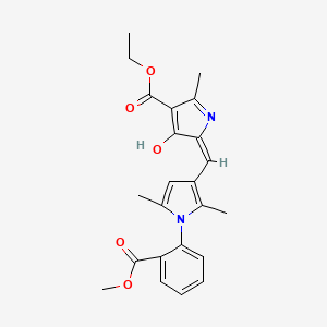 ethyl (5E)-5-({1-[2-(methoxycarbonyl)phenyl]-2,5-dimethyl-1H-pyrrol-3-yl}methylidene)-2-methyl-4-oxo-4,5-dihydro-1H-pyrrole-3-carboxylate