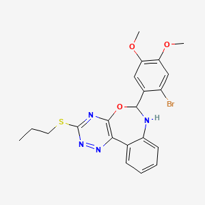 6-(2-Bromo-4,5-dimethoxyphenyl)-3-(propylsulfanyl)-6,7-dihydro[1,2,4]triazino[5,6-d][3,1]benzoxazepine