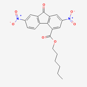 molecular formula C20H18N2O7 B11612051 Hexyl 2,7-dinitro-9-oxofluorene-4-carboxylate CAS No. 53410-49-4