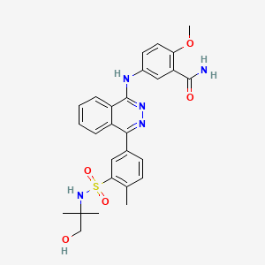 5-[(4-{3-[(1-Hydroxy-2-methylpropan-2-yl)sulfamoyl]-4-methylphenyl}phthalazin-1-yl)amino]-2-methoxybenzamide