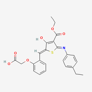 (2-{(Z)-[4-(ethoxycarbonyl)-5-[(4-ethylphenyl)amino]-3-oxothiophen-2(3H)-ylidene]methyl}phenoxy)acetic acid