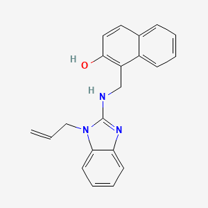 molecular formula C21H19N3O B11612102 1-({[1-(prop-2-en-1-yl)-1H-benzimidazol-2-yl]amino}methyl)naphthalen-2-ol 