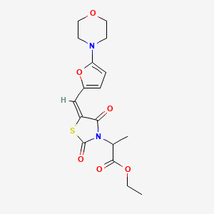 ethyl 2-[(5E)-5-{[5-(morpholin-4-yl)furan-2-yl]methylidene}-2,4-dioxo-1,3-thiazolidin-3-yl]propanoate