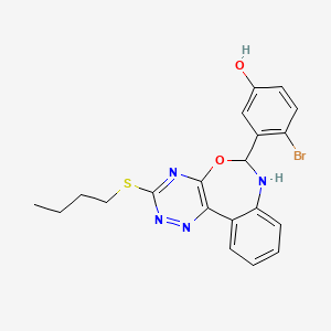 4-Bromo-3-[3-(butylsulfanyl)-6,7-dihydro[1,2,4]triazino[5,6-d][3,1]benzoxazepin-6-yl]phenol