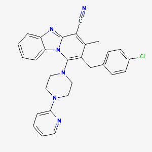 2-(4-Chlorobenzyl)-3-methyl-1-[4-(2-pyridinyl)-1-piperazinyl]pyrido[1,2-A]benzimidazole-4-carbonitrile