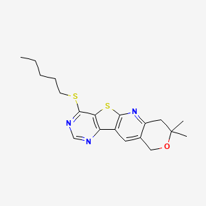 5,5-dimethyl-15-pentylsulfanyl-6-oxa-17-thia-2,12,14-triazatetracyclo[8.7.0.03,8.011,16]heptadeca-1,3(8),9,11,13,15-hexaene