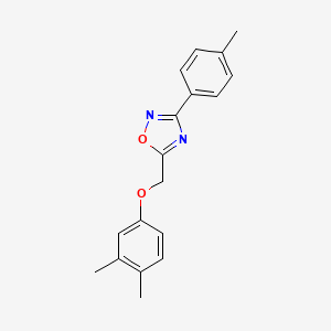 molecular formula C18H18N2O2 B11612169 5-[(3,4-Dimethylphenoxy)methyl]-3-(4-methylphenyl)-1,2,4-oxadiazole 