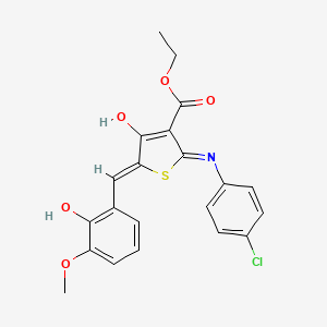 ethyl (5Z)-2-[(4-chlorophenyl)amino]-5-(2-hydroxy-3-methoxybenzylidene)-4-oxo-4,5-dihydrothiophene-3-carboxylate