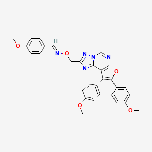 molecular formula C30H25N5O5 B11612182 (E)-N-{[8,9-bis(4-methoxyphenyl)furo[3,2-e][1,2,4]triazolo[1,5-c]pyrimidin-2-yl]methoxy}-1-(4-methoxyphenyl)methanimine 