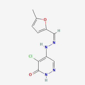 molecular formula C10H9ClN4O2 B11612197 (Z)-4-chloro-5-(2-((5-methylfuran-2-yl)methylene)hydrazinyl)pyridazin-3(2H)-one 