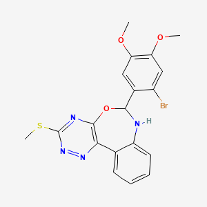 molecular formula C19H17BrN4O3S B11612203 6-(2-Bromo-4,5-dimethoxyphenyl)-3-(methylsulfanyl)-6,7-dihydro[1,2,4]triazino[5,6-d][3,1]benzoxazepine 