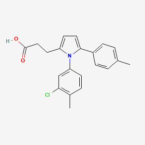 molecular formula C21H20ClNO2 B11612271 3-[1-(3-chloro-4-methylphenyl)-5-(4-methylphenyl)-1H-pyrrol-2-yl]propanoic acid 