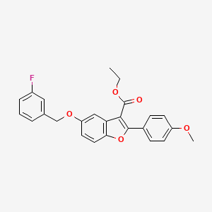 Ethyl 5-[(3-fluorophenyl)methoxy]-2-(4-methoxyphenyl)-1-benzofuran-3-carboxylate