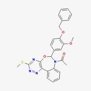 1-{6-[4-(benzyloxy)-3-methoxyphenyl]-3-(methylsulfanyl)[1,2,4]triazino[5,6-d][3,1]benzoxazepin-7(6H)-yl}ethanone