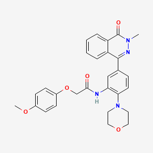 2-(4-methoxyphenoxy)-N-[5-(3-methyl-4-oxo-3,4-dihydrophthalazin-1-yl)-2-(morpholin-4-yl)phenyl]acetamide