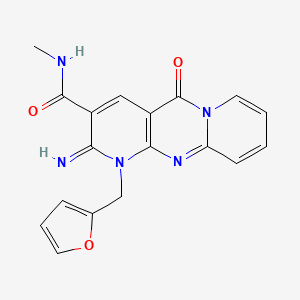 7-(furan-2-ylmethyl)-6-imino-N-methyl-2-oxo-1,7,9-triazatricyclo[8.4.0.03,8]tetradeca-3(8),4,9,11,13-pentaene-5-carboxamide