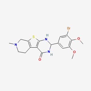 molecular formula C18H20BrN3O3S B11612344 5-(3-bromo-4,5-dimethoxyphenyl)-11-methyl-8-thia-4,6,11-triazatricyclo[7.4.0.02,7]trideca-1(9),2(7)-dien-3-one 