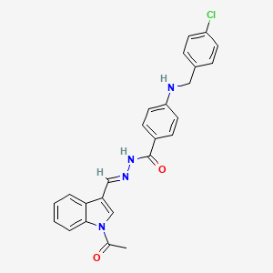 N'-[(E)-(1-acetyl-1H-indol-3-yl)methylidene]-4-[(4-chlorobenzyl)amino]benzohydrazide