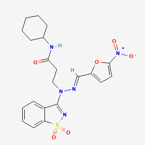 N-cyclohexyl-3-{(2E)-1-(1,1-dioxido-1,2-benzisothiazol-3-yl)-2-[(5-nitro-2-furyl)methylene]hydrazino}propanamide