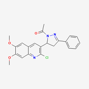 1-[5-(2-chloro-6,7-dimethoxyquinolin-3-yl)-3-phenyl-4,5-dihydro-1H-pyrazol-1-yl]ethanone