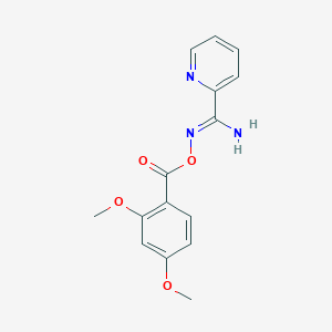 molecular formula C15H15N3O4 B11612371 N'-{[(2,4-dimethoxyphenyl)carbonyl]oxy}pyridine-2-carboximidamide 