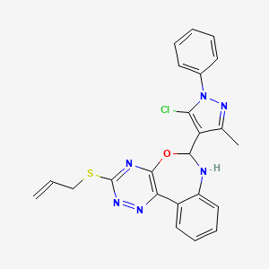 6-(5-chloro-3-methyl-1-phenyl-1H-pyrazol-4-yl)-3-(prop-2-en-1-ylsulfanyl)-6,7-dihydro[1,2,4]triazino[5,6-d][3,1]benzoxazepine