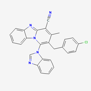 1-(1H-benzimidazol-1-yl)-2-(4-chlorobenzyl)-3-methylpyrido[1,2-a]benzimidazole-4-carbonitrile