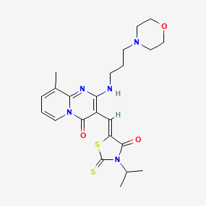 3-[(Z)-(3-isopropyl-4-oxo-2-thioxo-1,3-thiazolidin-5-ylidene)methyl]-9-methyl-2-[(3-morpholin-4-ylpropyl)amino]-4H-pyrido[1,2-a]pyrimidin-4-one