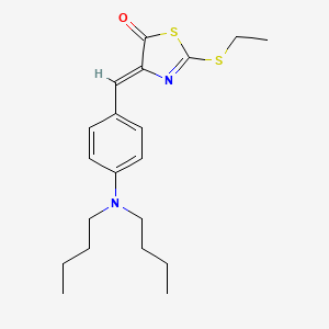 molecular formula C20H28N2OS2 B11612432 (4Z)-4-[4-(dibutylamino)benzylidene]-2-(ethylsulfanyl)-1,3-thiazol-5(4H)-one 