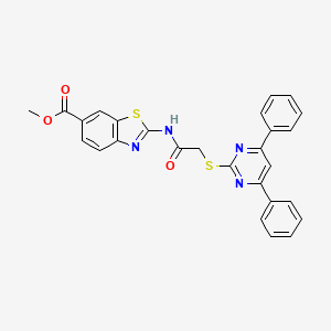 Methyl 2-({[(4,6-diphenylpyrimidin-2-yl)sulfanyl]acetyl}amino)-1,3-benzothiazole-6-carboxylate