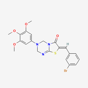 (7Z)-7-(3-bromobenzylidene)-3-(3,4,5-trimethoxyphenyl)-3,4-dihydro-2H-[1,3]thiazolo[3,2-a][1,3,5]triazin-6(7H)-one