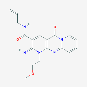 6-imino-7-(2-methoxyethyl)-2-oxo-N-prop-2-enyl-1,7,9-triazatricyclo[8.4.0.03,8]tetradeca-3(8),4,9,11,13-pentaene-5-carboxamide