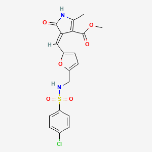 molecular formula C19H17ClN2O6S B11612470 methyl (4E)-4-{[5-({[(4-chlorophenyl)sulfonyl]amino}methyl)furan-2-yl]methylidene}-2-methyl-5-oxo-4,5-dihydro-1H-pyrrole-3-carboxylate 