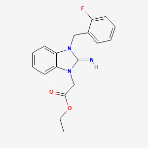 ethyl [3-(2-fluorobenzyl)-2-imino-2,3-dihydro-1H-benzimidazol-1-yl]acetate