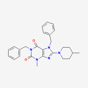 molecular formula C26H29N5O2 B11612506 1,7-dibenzyl-3-methyl-8-(4-methylpiperidin-1-yl)-3,7-dihydro-1H-purine-2,6-dione 